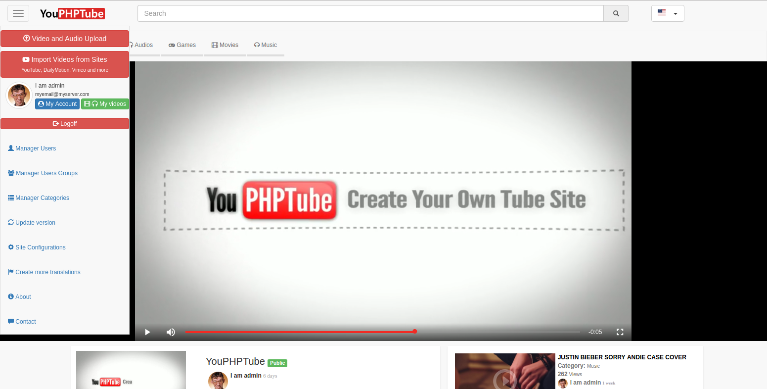 Замена ютуба. YOUPHPTUBE. YOUPHPTUBE V4.8. Cms видеохостинг.